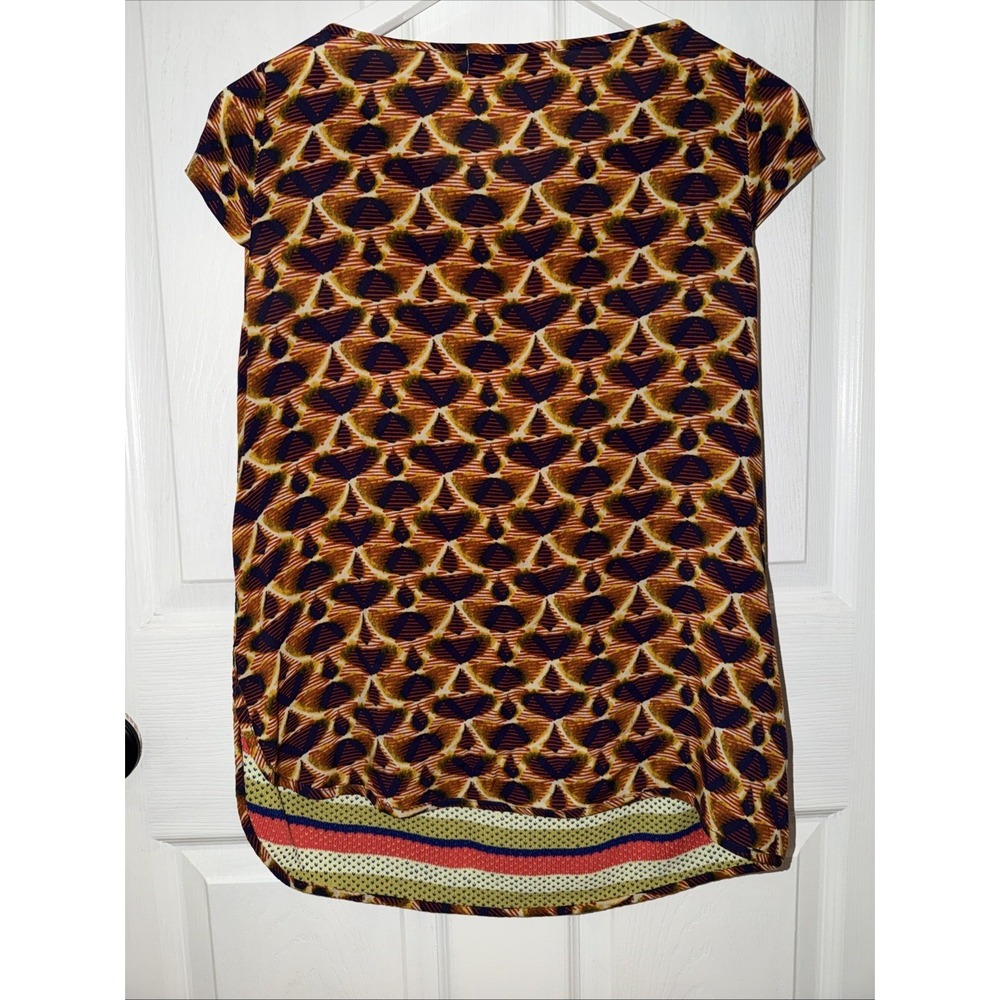 Aldomartins Colorful Geometric Texture Women Sz S festival Boho Blouse Colorful - Picture 5 of 6